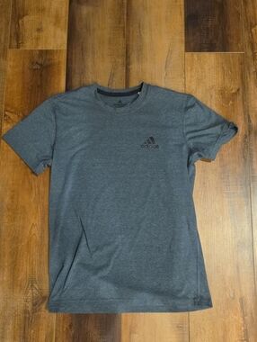 adidas Men's Dark Heather Grey Crew Neck Performance Tee